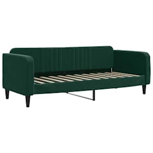 Válenda s přistýlkou a matracemi tmavě zelená 80 x 200 cm samet - obrázek 4