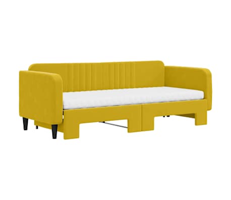 vidaXL Tagesbett Ausziehbar mit Matratzen Gelb 80x200 cm Samt