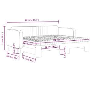 Válenda s přistýlkou a matracemi světle šedá 90 x 200 cm samet - obrázek 12
