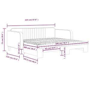 Válenda s přistýlkou a matracemi tmavě zelená 100x200 cm samet - obrázek 12