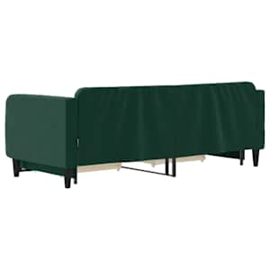 Válenda s přistýlkou a zásuvkami tmavě zelená 80 x 200 cm samet - obrázek 5