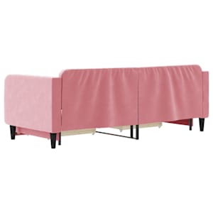 Válenda s přistýlkou a zásuvkami růžová 80 x 200 cm samet - obrázek 5