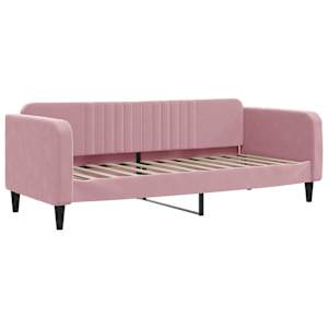Válenda s přistýlkou a zásuvkami růžová 80 x 200 cm samet - obrázek 6