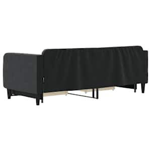 Válenda s přistýlkou a zásuvkami černá 80 x 200 cm samet - obrázek 5