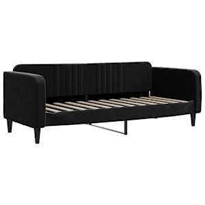 Válenda s přistýlkou a zásuvkami černá 80 x 200 cm samet - obrázek 6