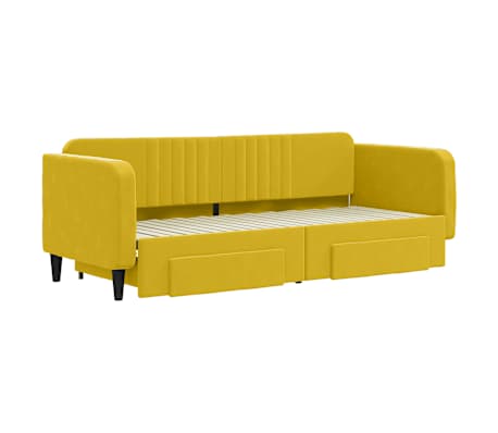 vidaXL Rozkladacia denn&aacute; posteľ s matracmi žlt&aacute; 80x200 cm zamat