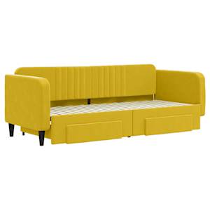 vidaXL Rozkladacia denn&aacute; posteľ s matracmi žlt&aacute; 80x200 cm zamat