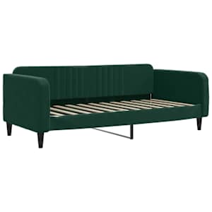 Válenda s přistýlkou a zásuvkami tmavě zelená 90 x 200 cm samet - obrázek 6
