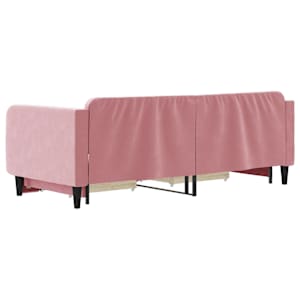 Válenda s přistýlkou a zásuvkami růžová 90 x 200 cm samet - obrázek 5