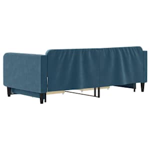 Válenda s přistýlkou a zásuvkami modrá 100 x 200 cm samet - obrázek 10