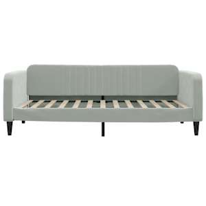 Válenda s přistýlkou a zásuvkami světle šedá 100 x 200 cm samet - obrázek 7