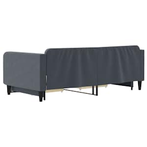 Válenda s přistýlkou a zásuvkami tmavě šedá 100 x 200 cm samet - obrázek 5