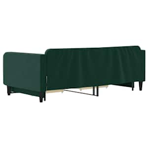 Válenda s přistýlkou a zásuvkami tmavě zelená 100x200 cm samet - obrázek 5