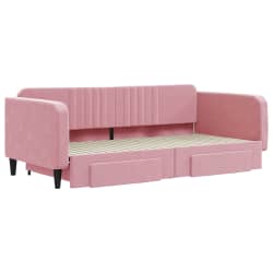 vidaXL Dagb&auml;dd utdragbar med l&aring;dor rosa 100x200 cm sammet