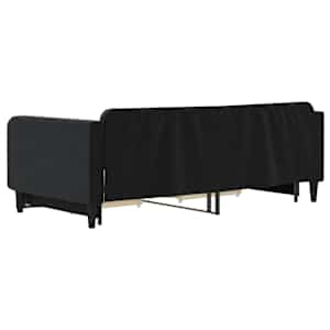 Válenda s přistýlkou a zásuvkami černá 100 x 200 cm samet - obrázek 5