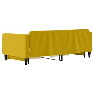 Válenda s přistýlkou a zásuvkami žlutá 100 x 200 cm samet - obrázek 5