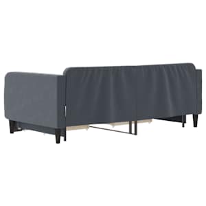 Válenda s přistýlkou a zásuvkami tmavě šedá 90 x 190 cm samet - obrázek 5