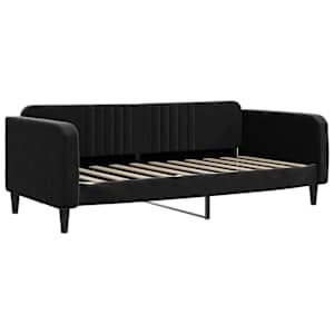 Válenda s přistýlkou a zásuvkami černá 90 x 190 cm samet - obrázek 6