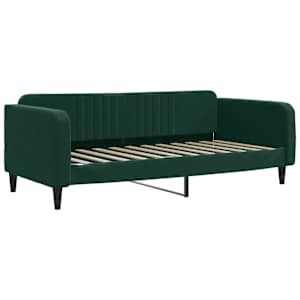 Válenda s přistýlkou a zásuvkami tmavě zelená 90 x 200 cm samet - obrázek 4