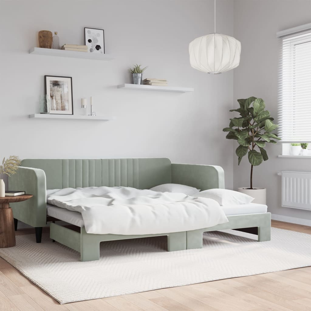 Day Bed Upholstered Sleeper Sofa Bed for Bedroom Living Room Velvet vidaXL - Picture 7 of 12
