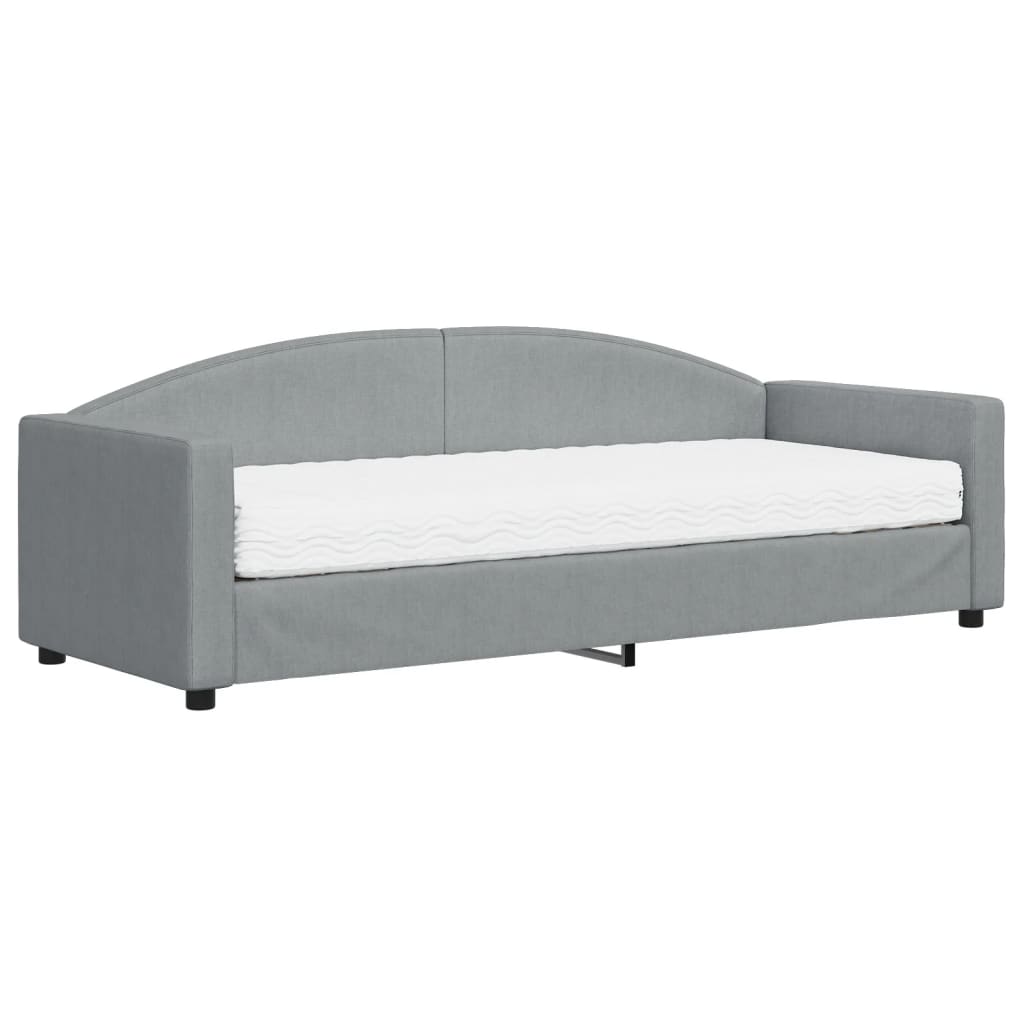 vidaXL Slaapbank met matras 80x200 cm stof lichtgrijs grijs, foto 3