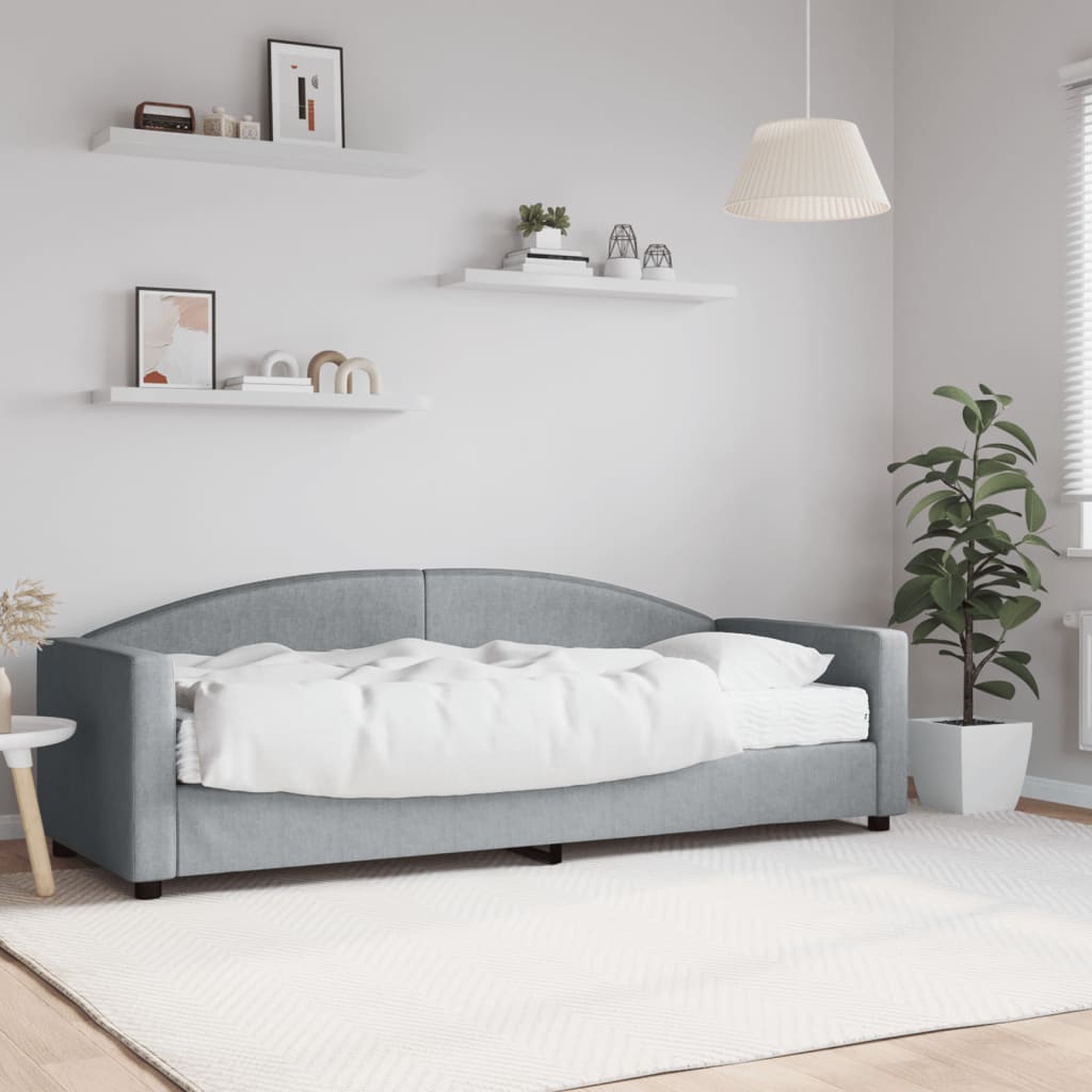 vidaXL daybed med madras 80x200 cm stof lysegrå