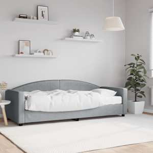 Válenda s matrací světle šedá 80 x 200 cm textil - obrázek 1