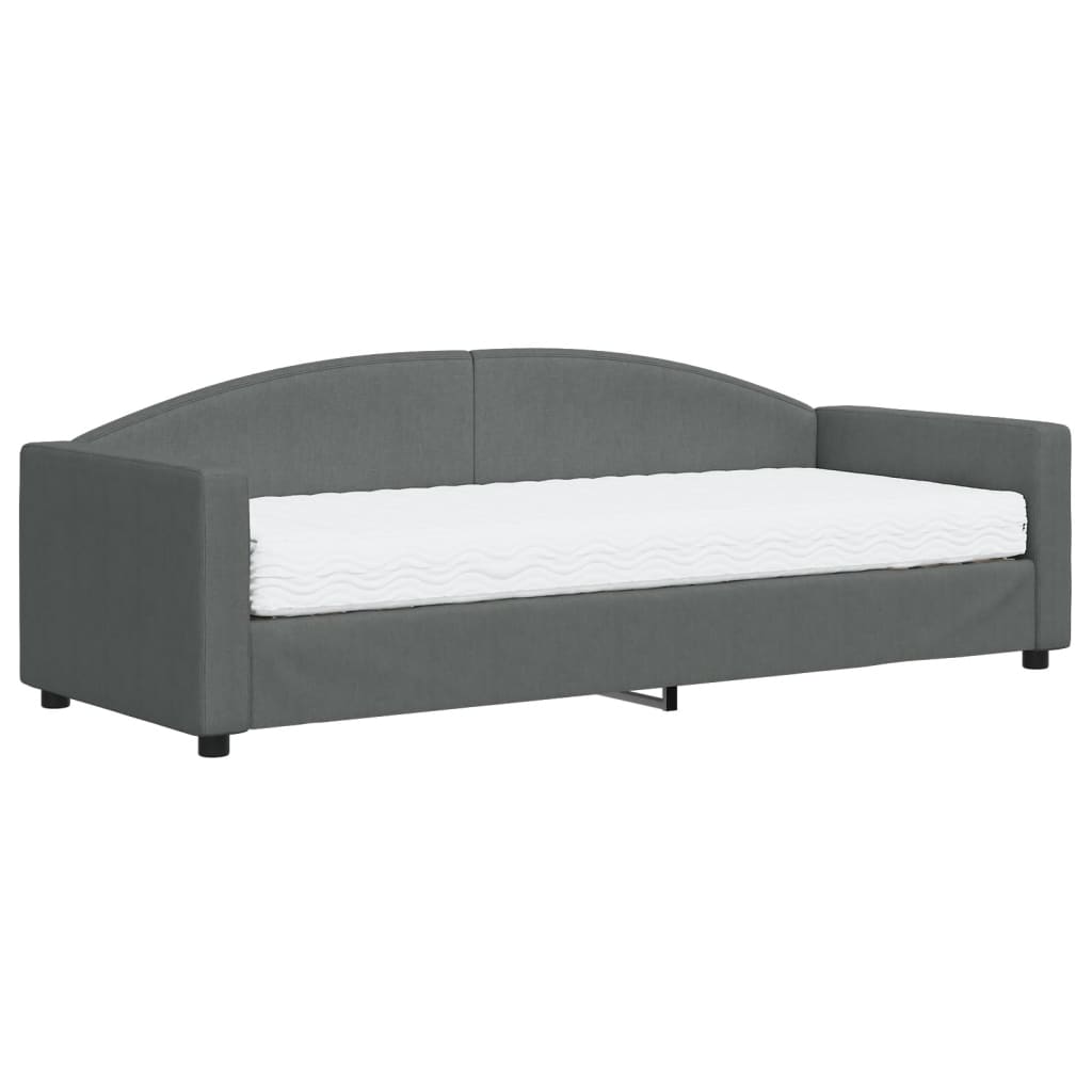 vidaXL Slaapbank met matras 80x200 cm stof donkergrijs grijs, foto 3