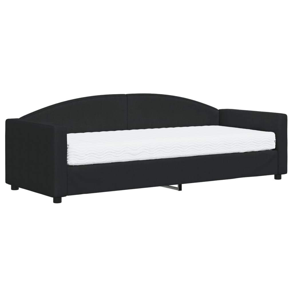 vidaXL Slaapbank met matras 80x200 cm stof zwart, foto 3