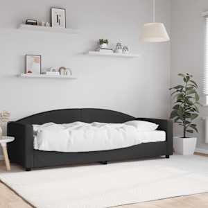 Válenda s matrací černá 80 x 200 cm textil - obrázek 1