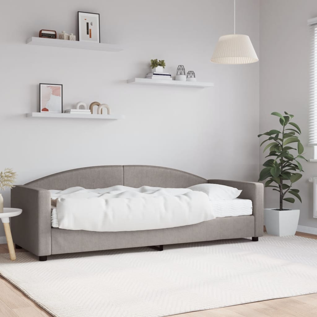 vidaXL daybed med madras 80x200 cm stof gråbrun