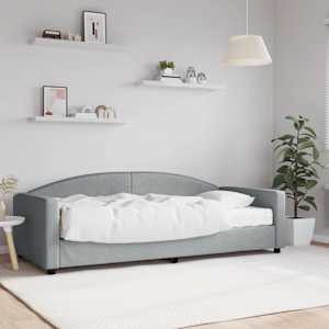 Válenda s matrací světle šedá 90 x 200 cm textil - obrázek 1