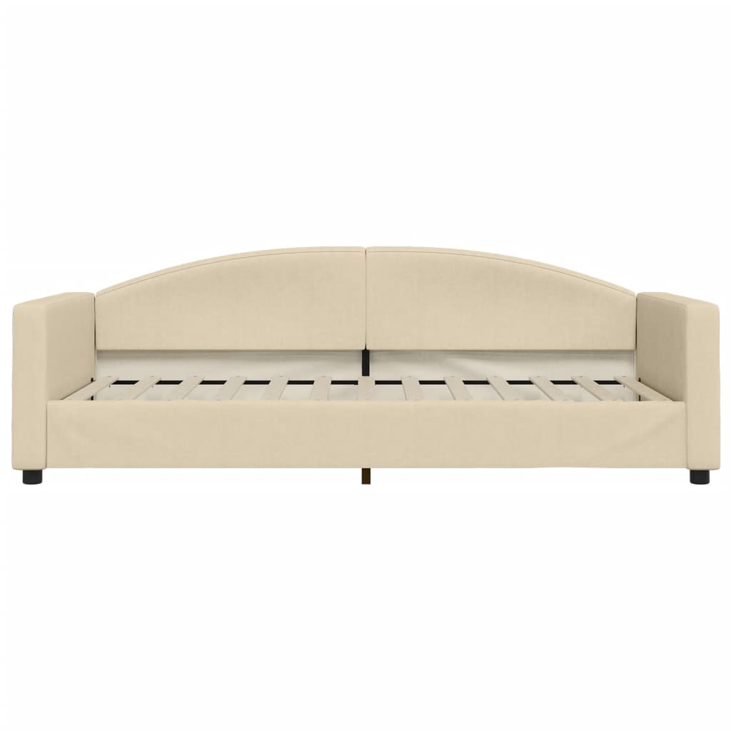 vidaXL Slaapbank met matras 90x200 cm stof crèmekleurig, foto 4