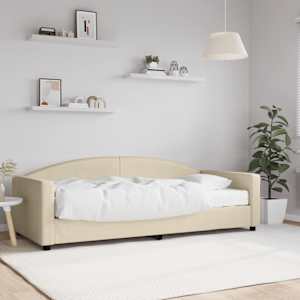 Válenda s matrací krémová 90 x 200 cm textil - obrázek 1