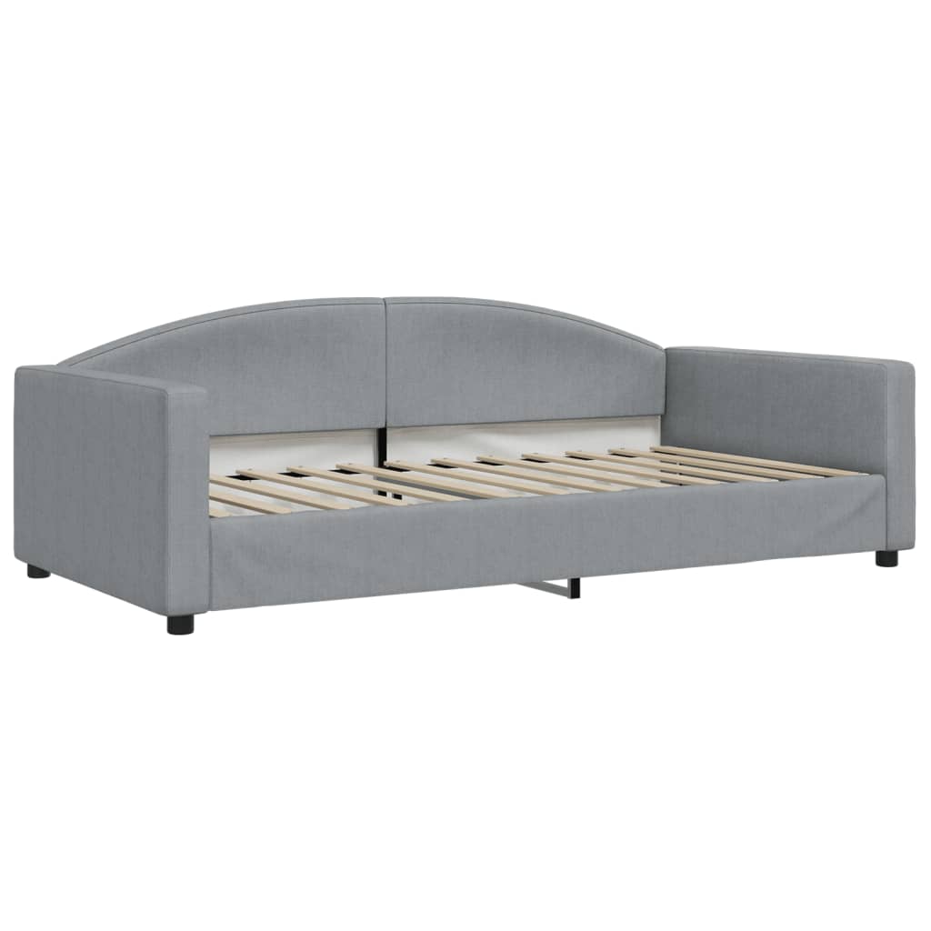 vidaXL Slaapbank met matras 100x200 cm stof lichtgrijs grijs, foto 2