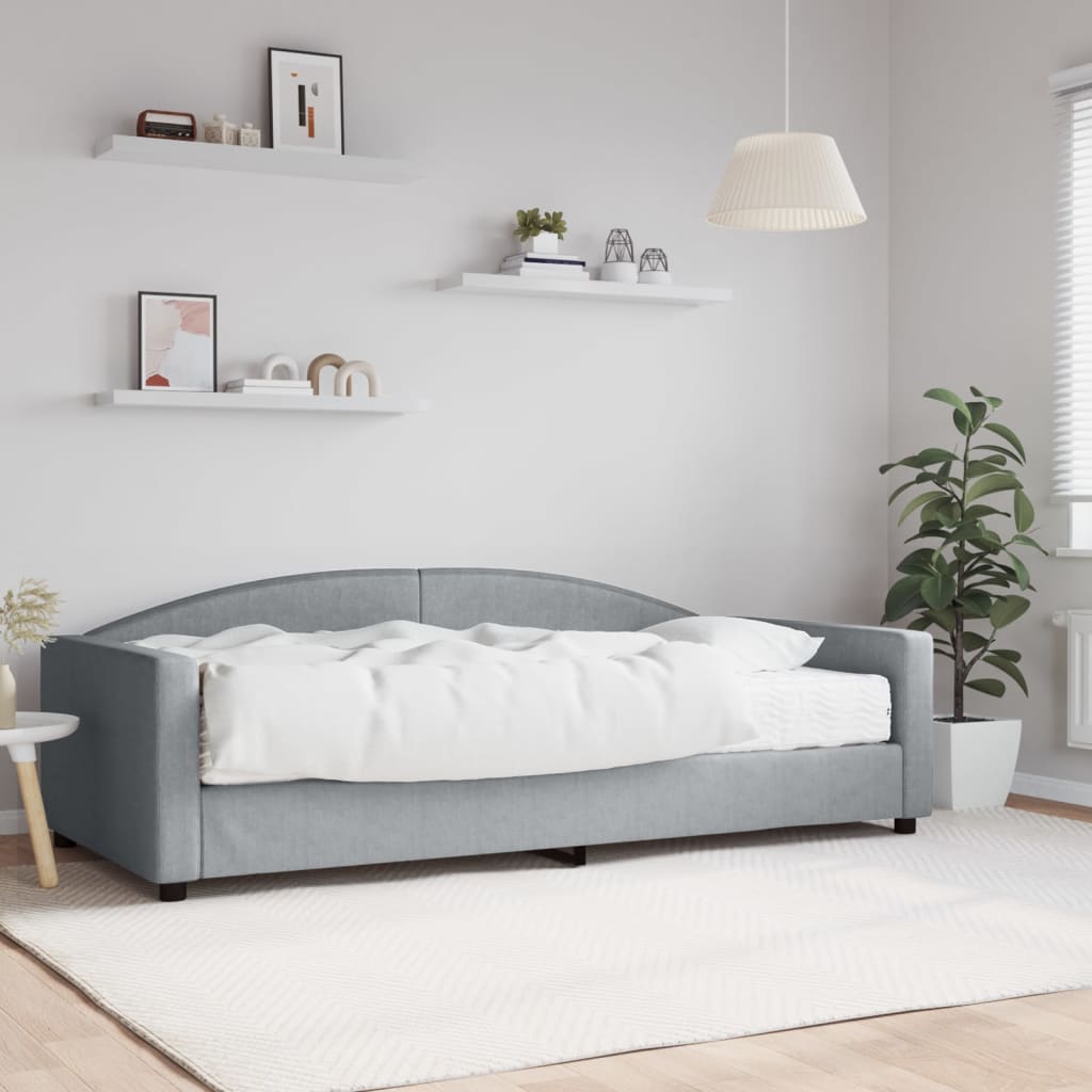 vidaXL daybed med madras 100x200 cm stof lysegrå