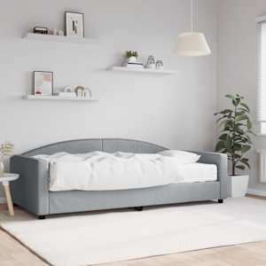 Válenda s matrací světle šedá 100 x 200 cm textil - obrázek 1