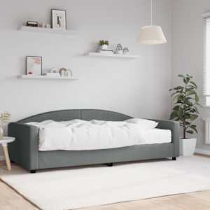 Válenda s matrací tmavě šedá 100 x 200 cm textil - obrázek 1