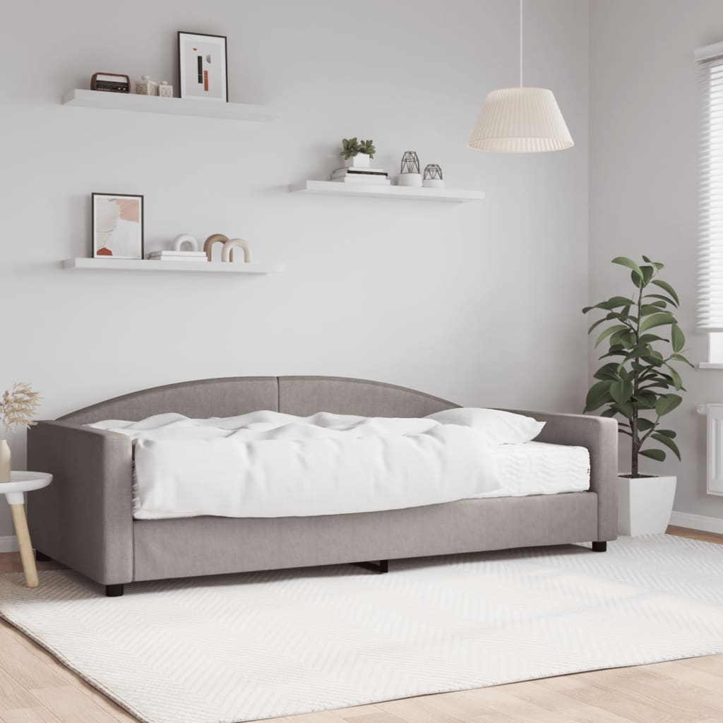 vidaXL daybed med madras 100x200 cm stof gråbrun