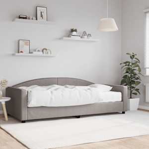 Válenda s matrací taupe 100 x 200 cm textil - obrázek 1
