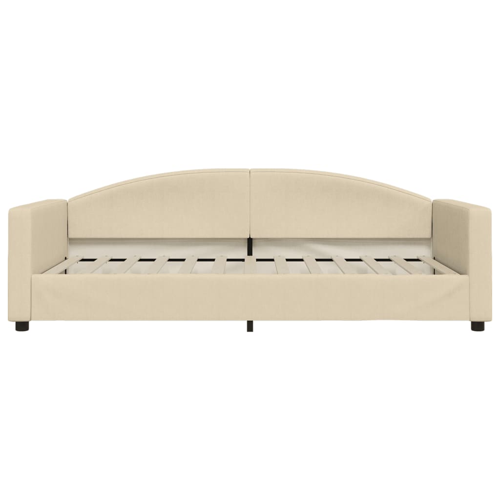 vidaXL Slaapbank met matras 100x200 cm stof crèmekleurig, foto 4