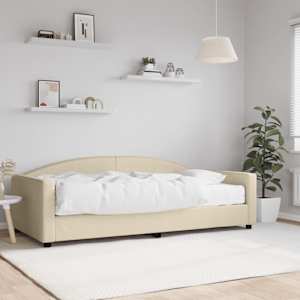 Válenda s matrací krémová 100 x 200 cm textil - obrázek 1