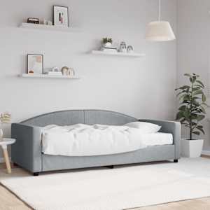 Válenda s matrací světle šedá 90 x 190 cm textil - obrázek 1