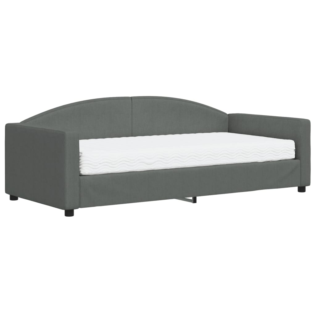 vidaXL Slaapbank met matras 90x190 cm stof donkergrijs grijs, foto 3