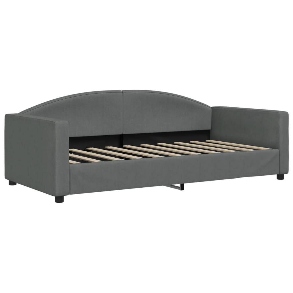 vidaXL Slaapbank met matras 90x190 cm stof donkergrijs grijs, foto 2