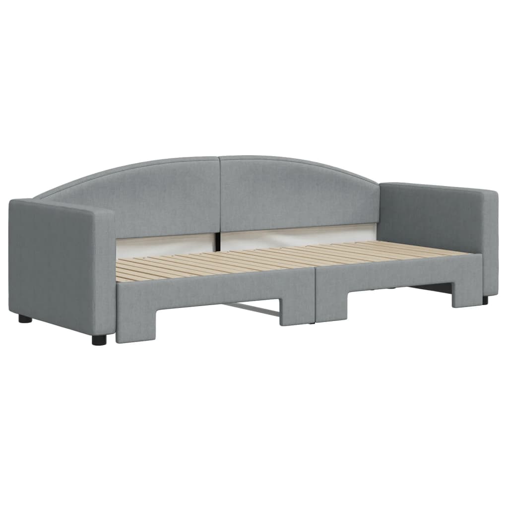 vidaXL világosszürke kihúzható szövet heverő 80 x 200 cm