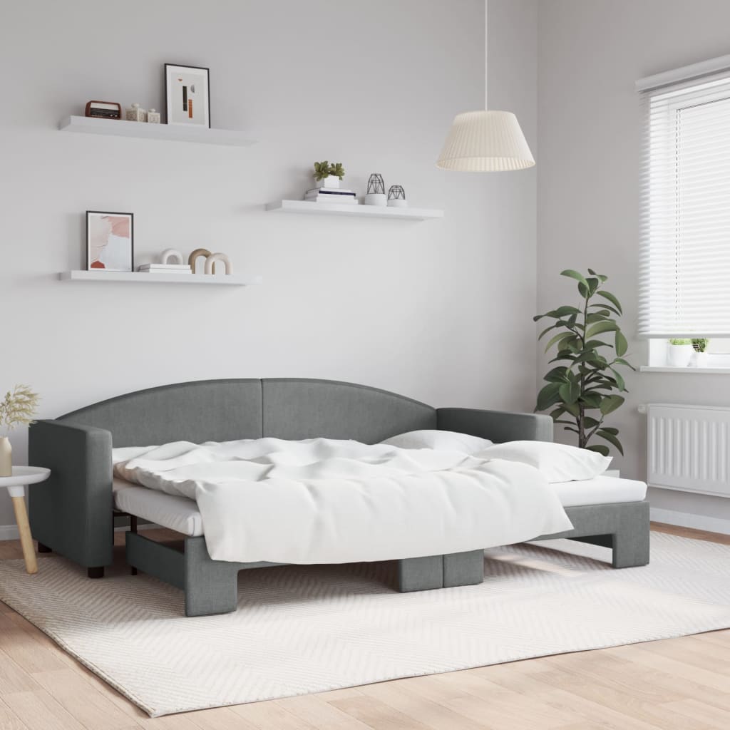 vidaXL daybed med udtræk 80x200 cm stof mørkegrå