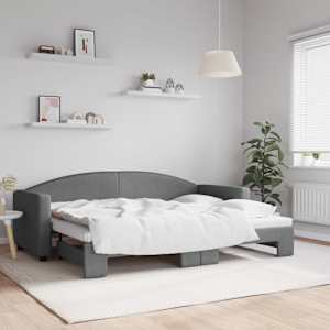 Válenda s přistýlkou tmavě šedá 80 x 200 cm textil - obrázek 1