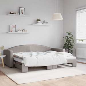 Válenda s přistýlkou taupe 80 x 200 cm textil - obrázek 1