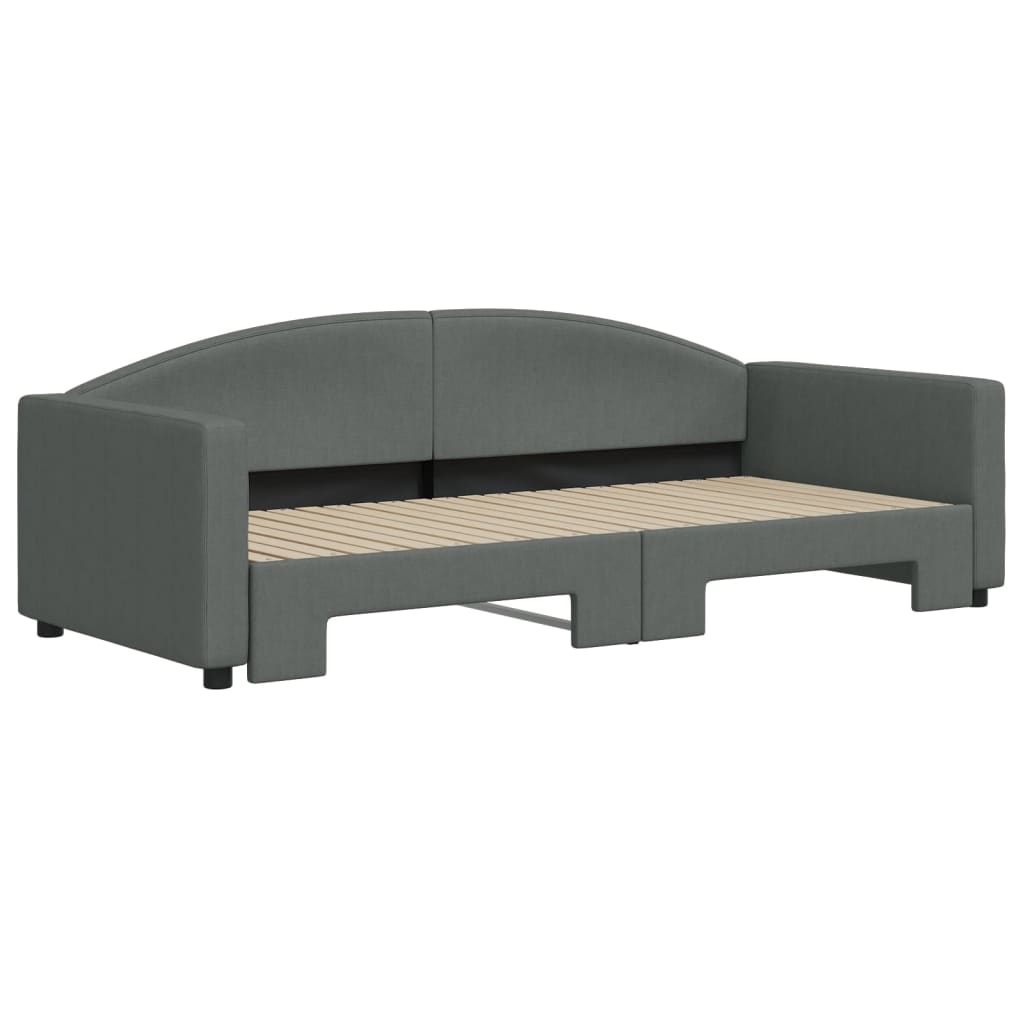 vidaXL Sofá cama nido tela gris oscuro 90x200 cm